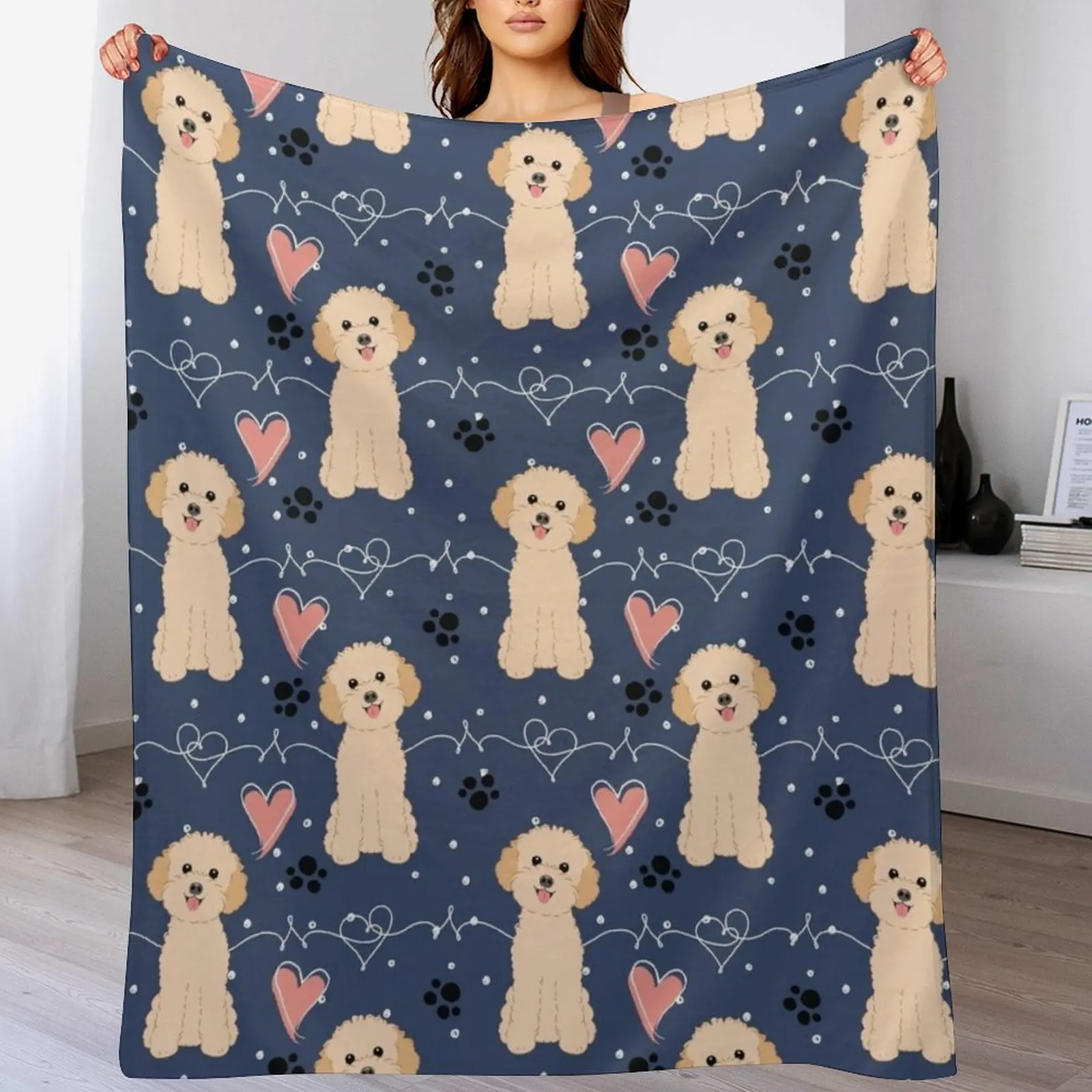 

LOVE Apricot Toy Poodle Throw Blanket cosplay anime Thermals For Travel Blankets