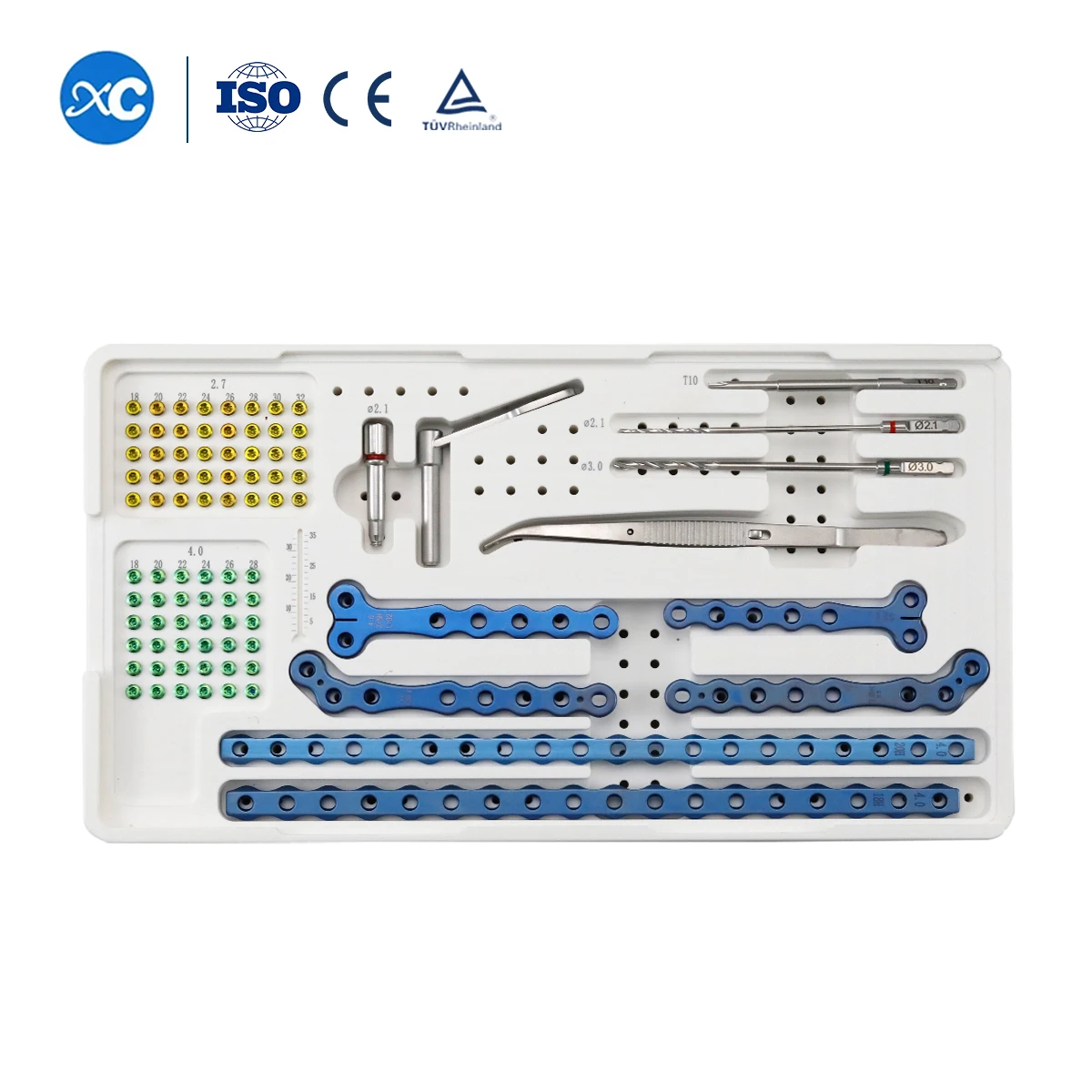 Animal Popular 4.0mm Advanced Locking Plate Screw System 2.4/3.2/4.0mm Veterinary ALPS Locking Plate Instrument Set