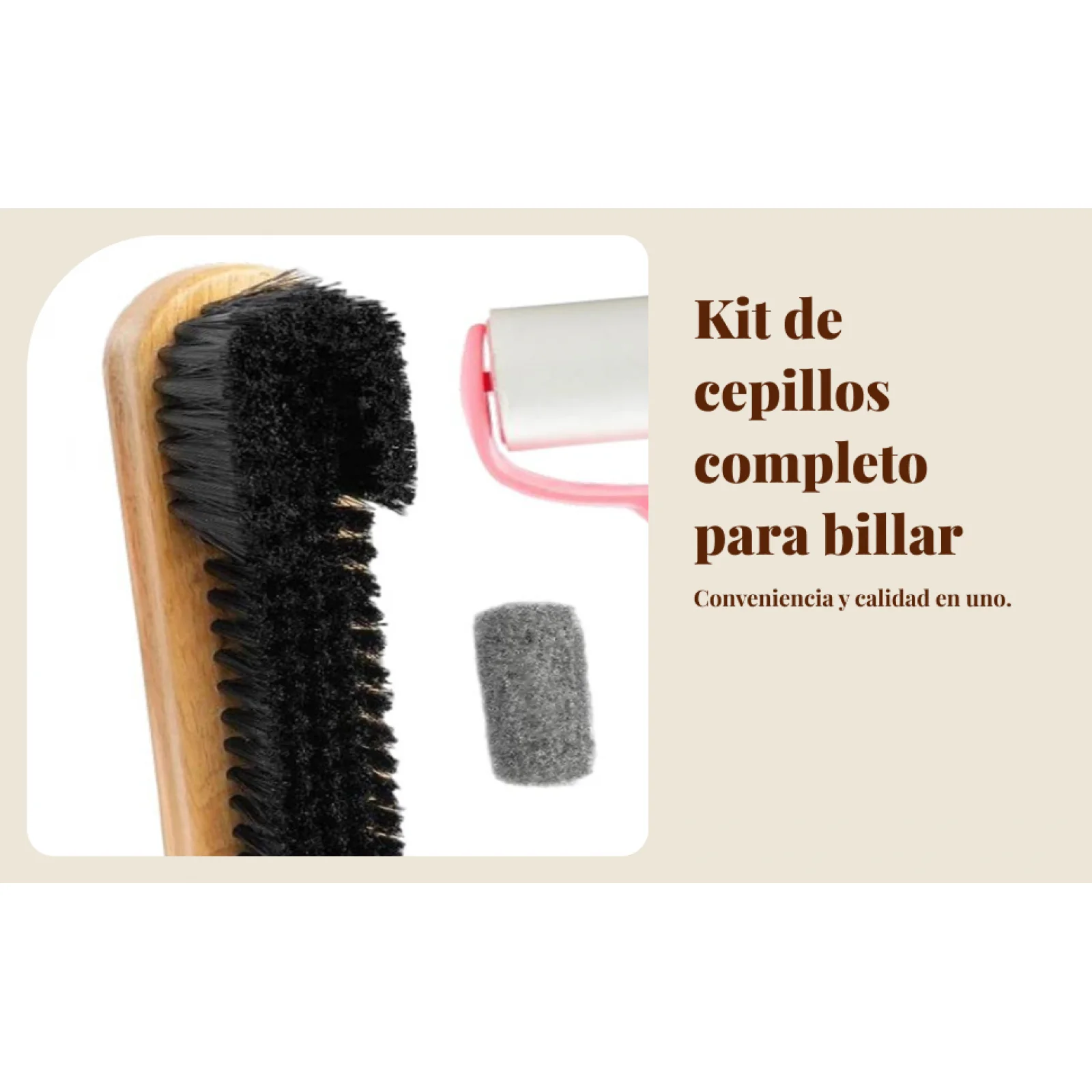 

Pool Table & Rail Brush 6 Set Billiard Table Cleaning Kit Pool Snooker Accessories Ferrule Polish Comfortable Gripping Portable