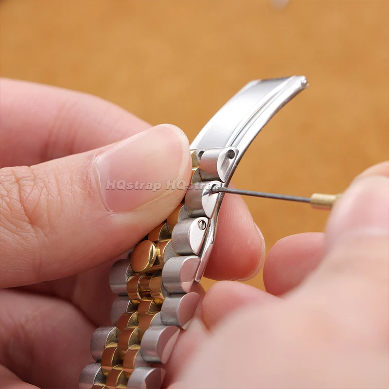 Stainless Steel Strap 13mm 17mm 20mm 21mm Curved End Watch Band for Jubilee for Rolex Universal Metal Folding Buckle Bracelet