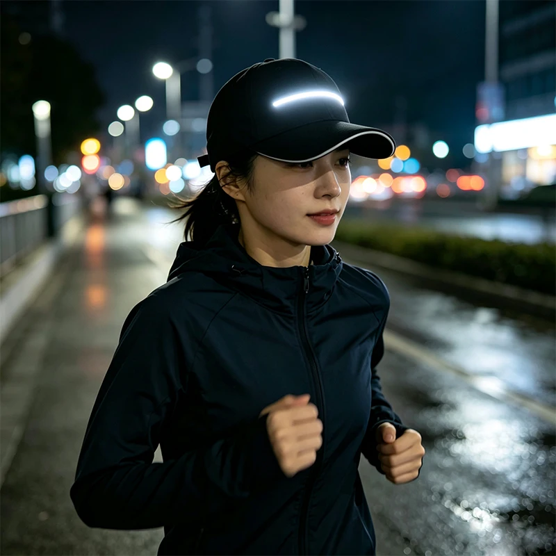 LED Strip Light Black Baseball Cap Adjustable Strap Hat For Night Running Rave Festival Outdoor Sports Safety Glow Baseball Hats