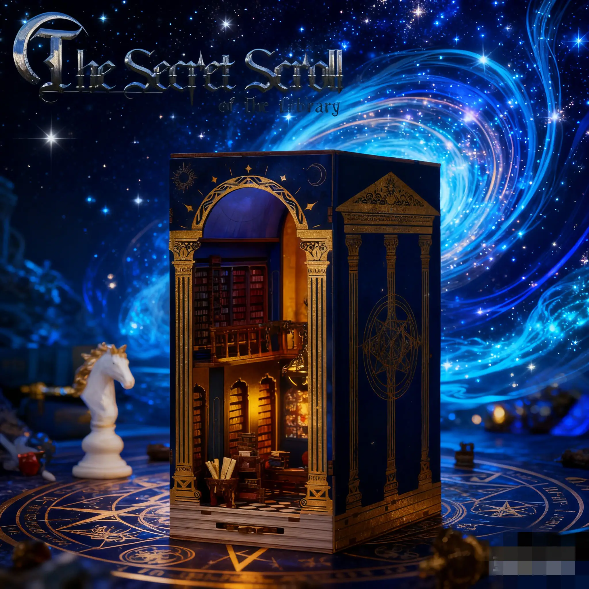 

3D Retro DIY Bookend Dollhouse - Star Secret Scroll Miniature Building Model 3D Puzzle Toy Gift
