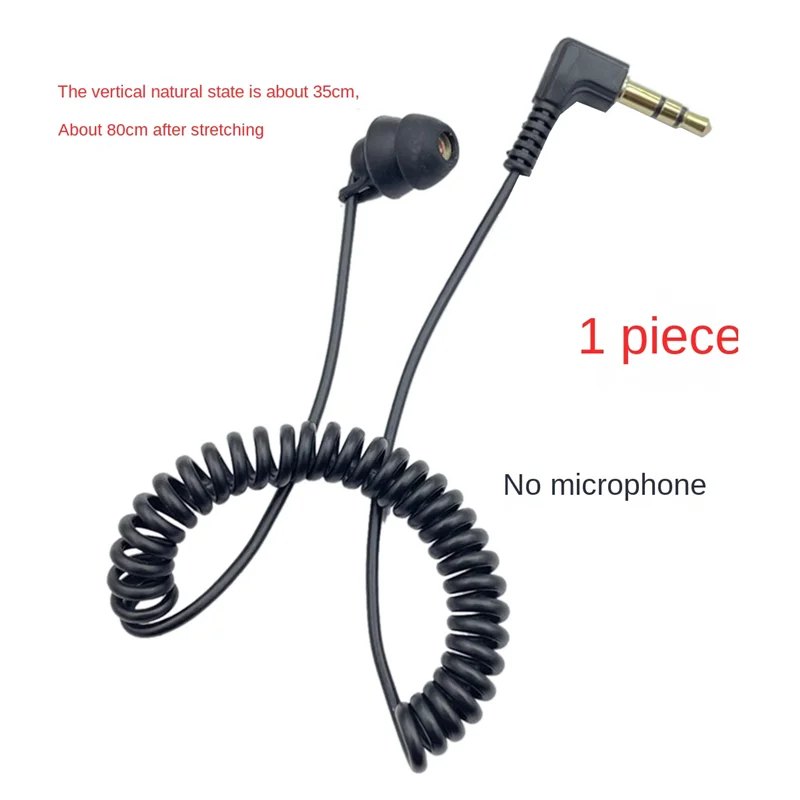 ABQR 3.5mm Spring Earphones Single Side Headphones Earbuds Wired Headset for Mobile Phone MP3 Computer