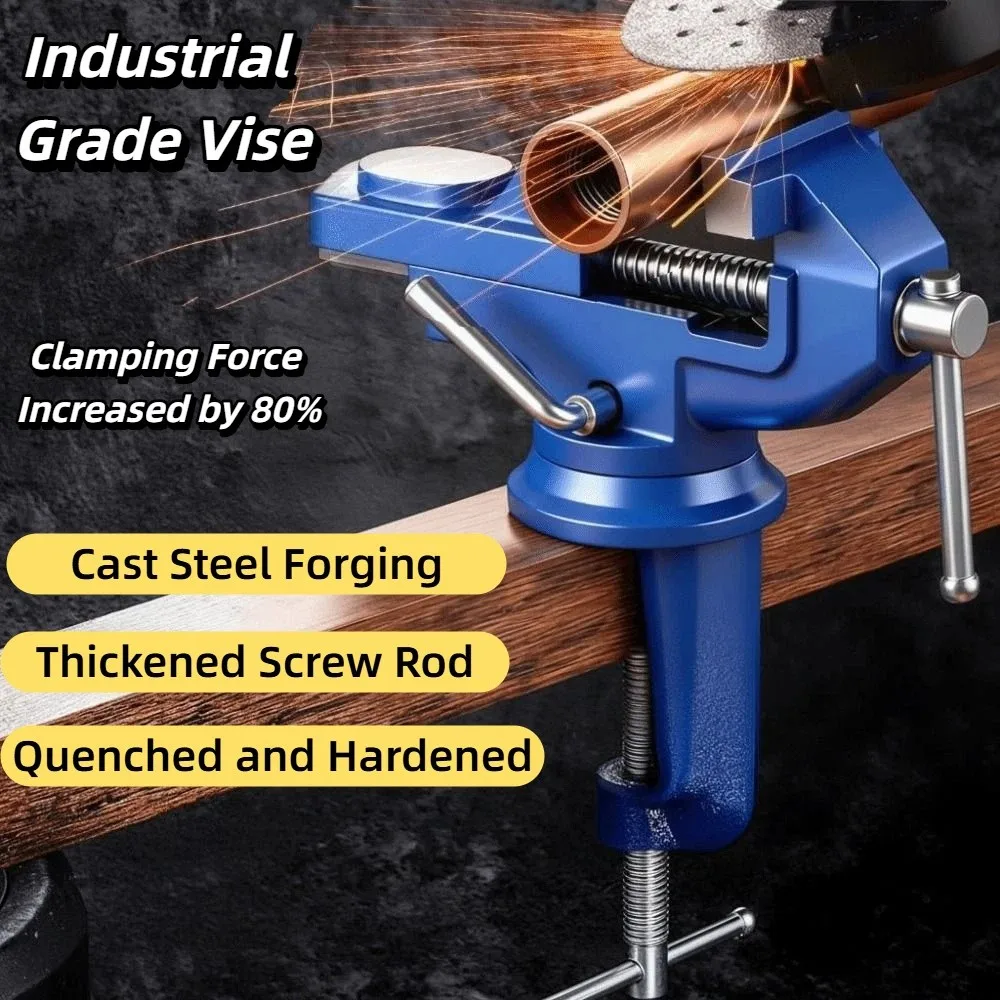 Tools Cast Steel Portable Small Vice Heavy-Duty Non-Slip Jaw Table Clamp Compact Compact Clamp DIY Projects