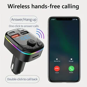 FM-Sender für Bluetooth 5.0 Car, Dual USB, Ambient Player, MP3-Ladegerät, Typ-C, drahtloses Licht, Handwürmer, QC3.0, 18W, 1PC 7 Haupt -Elektroverkaufsauto - №4