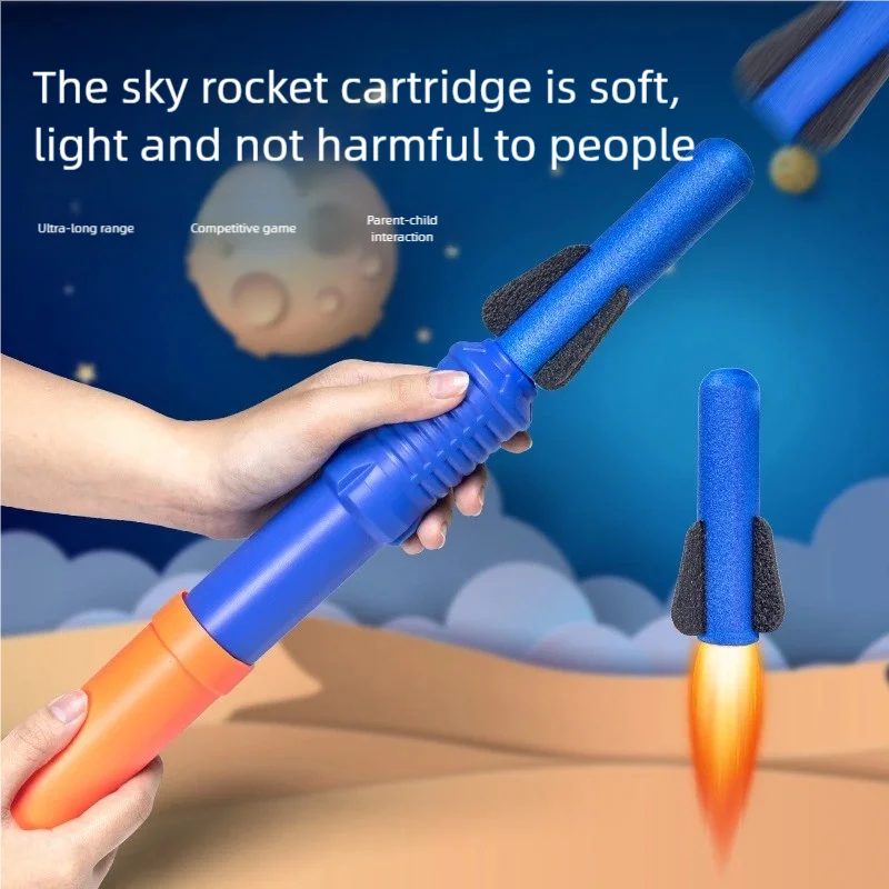 จรวดบินแบบอินเทอร์แอคทีฟสำหรับเด็กและผู้ปกครอง! หัวนุ่มปลอดภัย กดเพื่อใช้งาน พร้อมไฟสีสันสวยงาม ของเล่นกีฬากลางแจ้งสำหรับปลูกฝึกความต้องการสำรวจโลกของเด็ก เหมาะสำหรับเทศกาลคริสต์มาส เทศกาลฤดูใบไม้ผลิ วันปีใหม่ วันวาเลนไทน์จีน วันฮาโลวีน อีสเตอร์ วันเกิด และโอกาสอื่นๆ