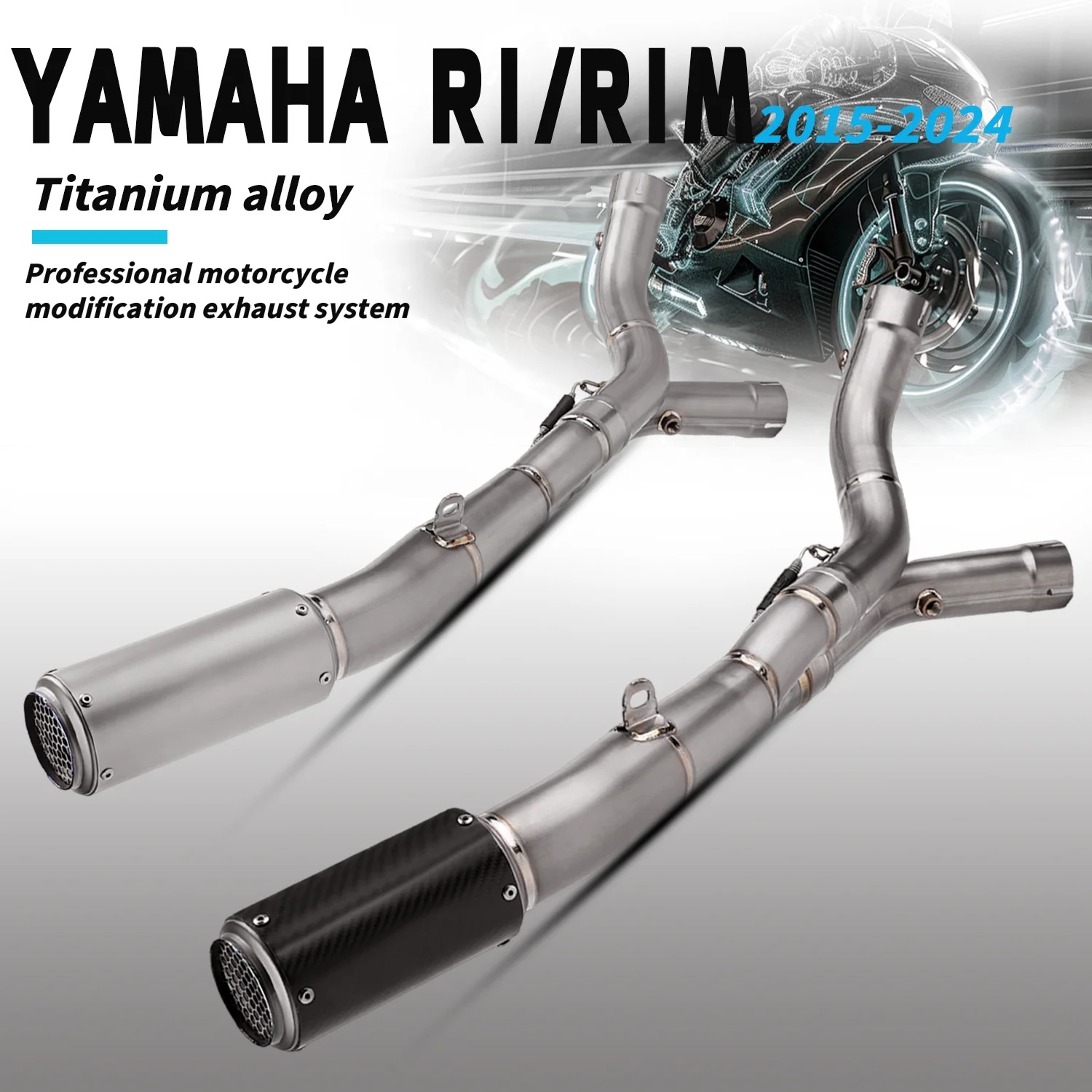 

Для мотоциклов YZF-R1, R1M, MT10 (2015-2024) — Модифицированный выхлоп из титанового сплава и карбона, гоночный глушитель GP-Project CR-T, Slip-on