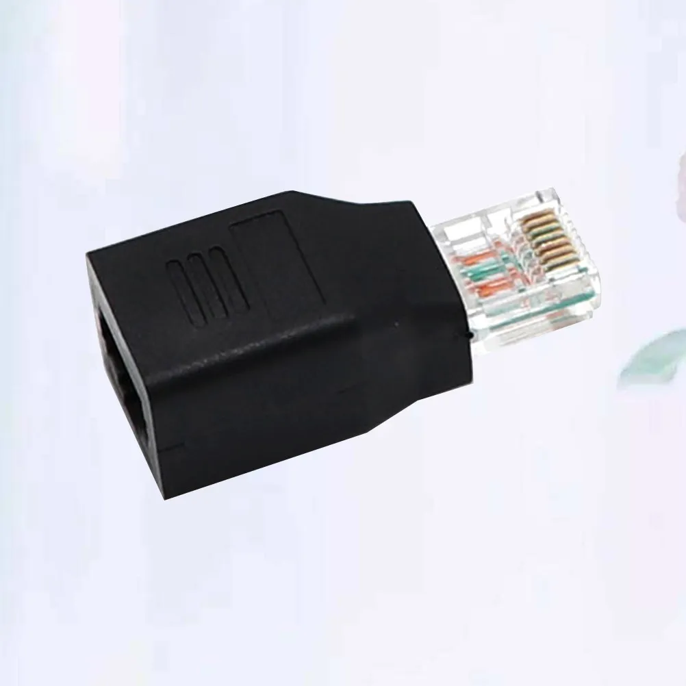 Rj45 Male to Female Adapter Black Network Cable Crimp Connectors Plugs Durable Copper PVC Gold Plated Leads for Lan Signal