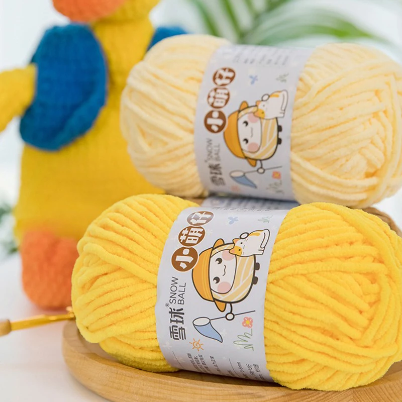 Hilo de Tejer Grueso y Suave de 50g/Bola para DIY, Bufandas, Gorros, Ganchillo, Hilo Grueso Hecho a Mano, Kit de Hilo de Chenilla de Terciopelo para Suéteres