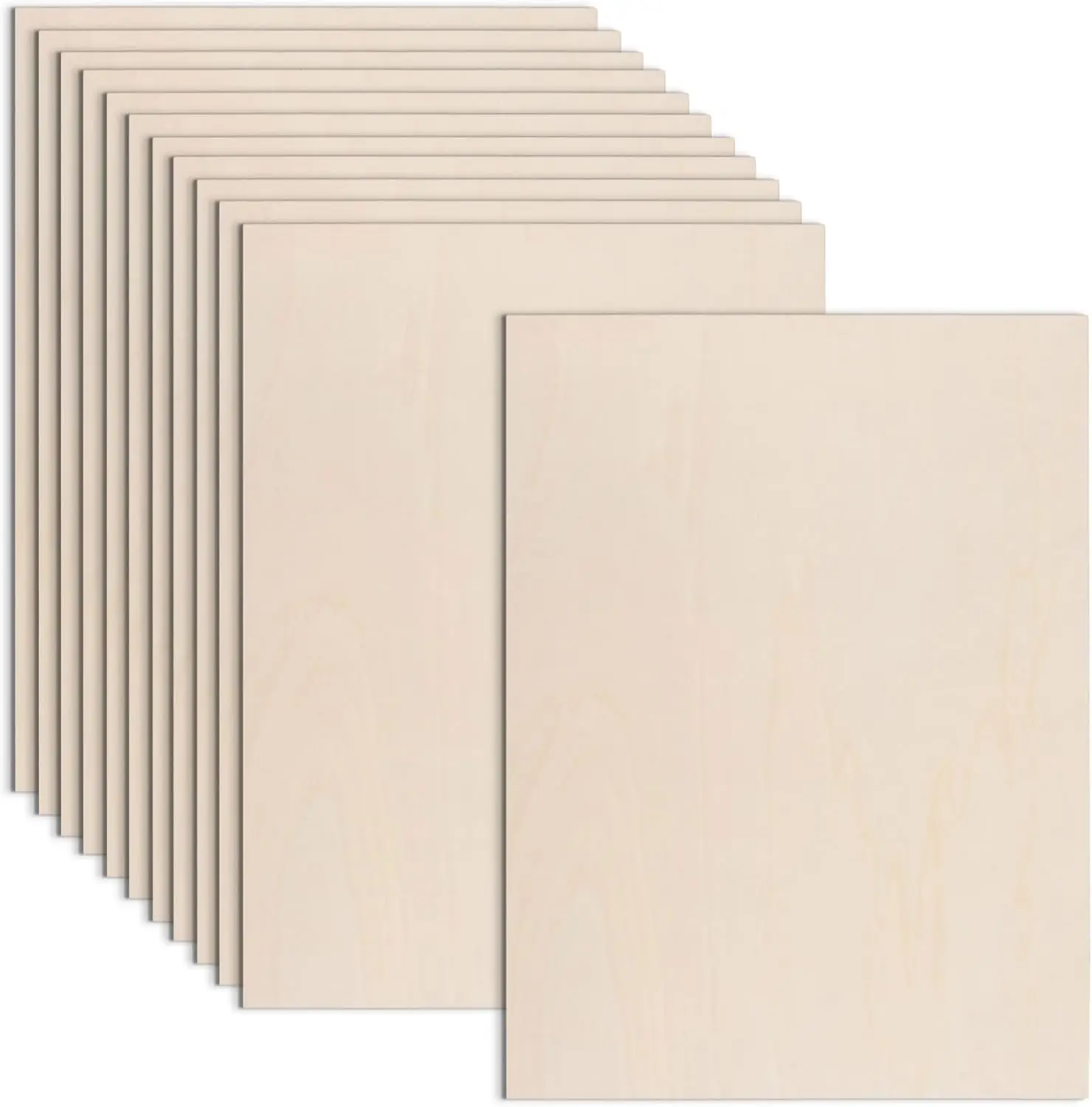 12 Pack Basswood Sheets for Crafts, 18x24x1/8 Inch, 3mm Thick Plywood with Smooth Surfaces for Laser Cutting and Wood Burning
