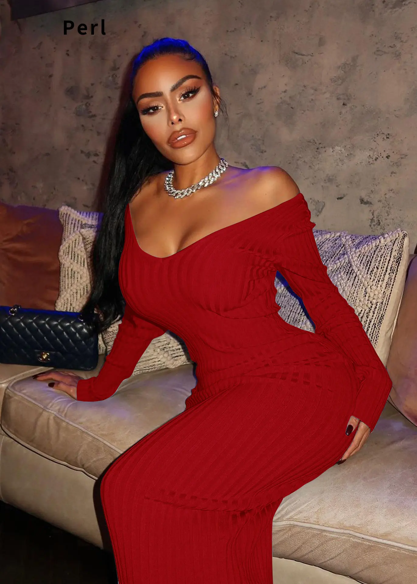 Plus Size Big V-neck Full Sleeve Bodycon Maxi Dress Winter Women Clothing Sexy Party Club Wear Vestidos Largos Talla Grande