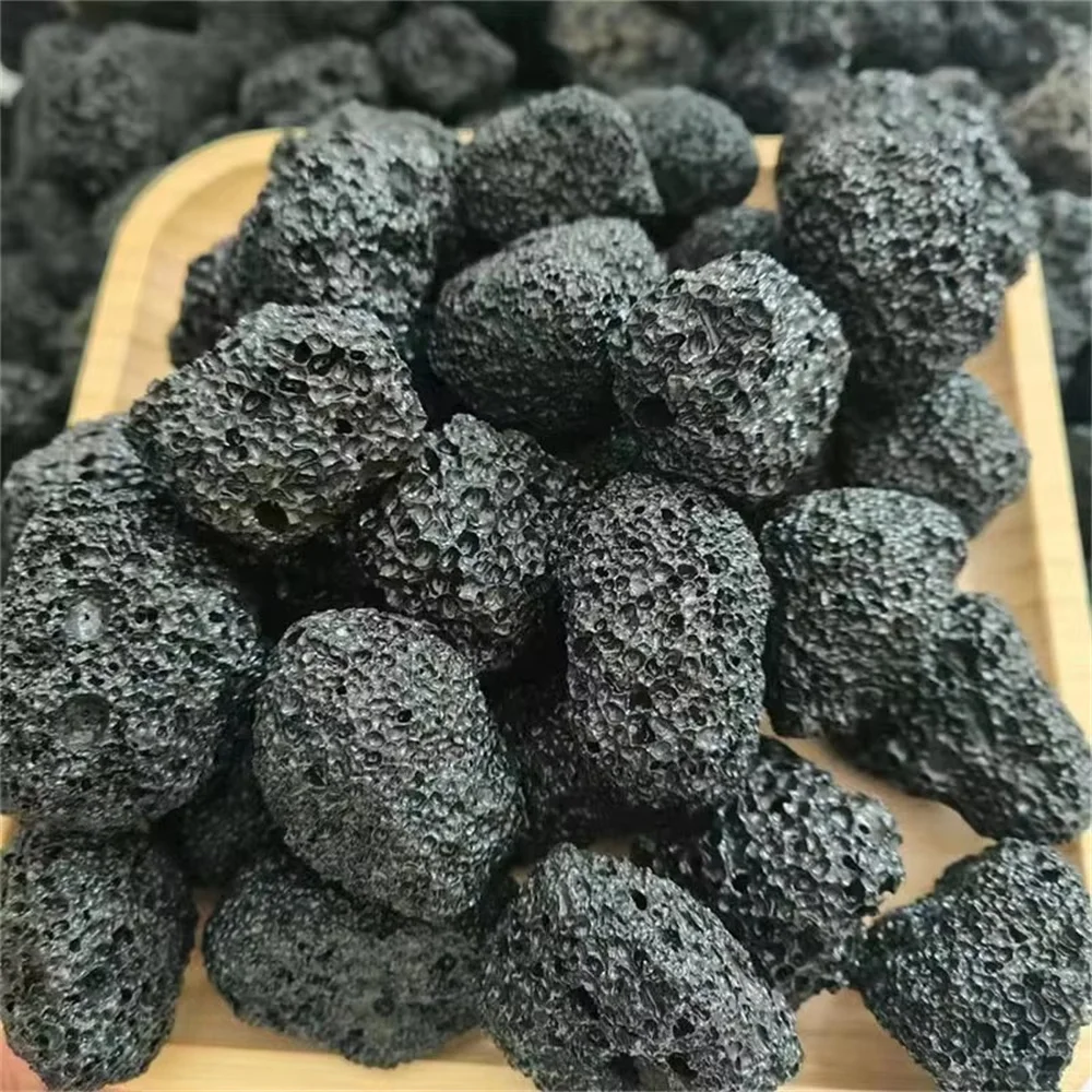 Natural Porous Black Volcanic Stone Lava Rock raw For Garden Decoration and fish tank special filter water volcanic rock particl