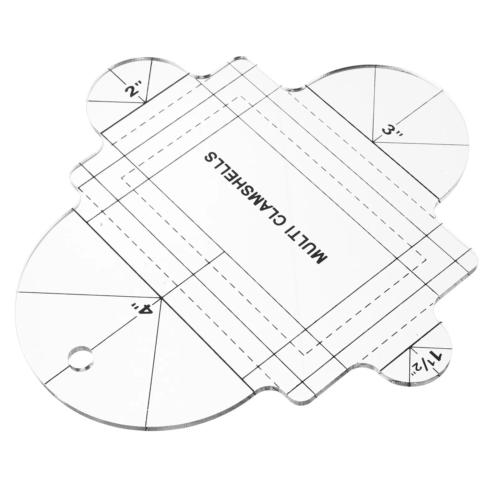 Clamshell Acrylic Quilting Ruler Non Skid Precision Cutting Tool for Patchwork Sewing Fabric Template Making Crafts and DIY view 2