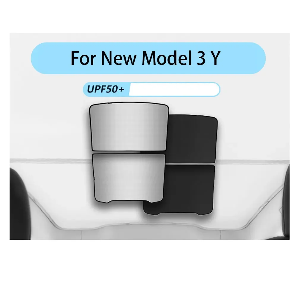 

New Upgrade Ice Cloth Buckle Sun Shades For Tesla Model Y Juniper 25-26 Sunshade Front Rear Sunroof Skylight Accessories