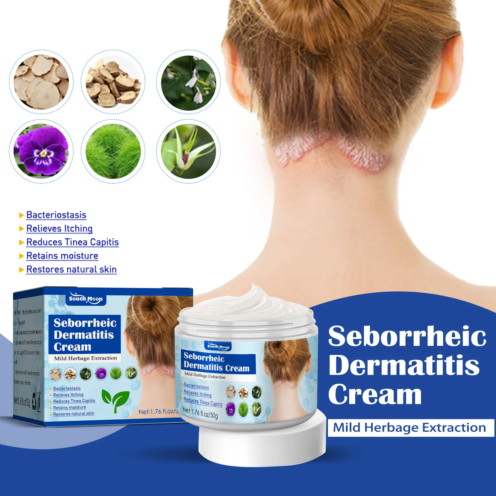 

Seborrheic Dermatitis Cream Skin Care Treatments Repair Scalp Relieve Itching Remove Dandruff Healthy Skin 50g