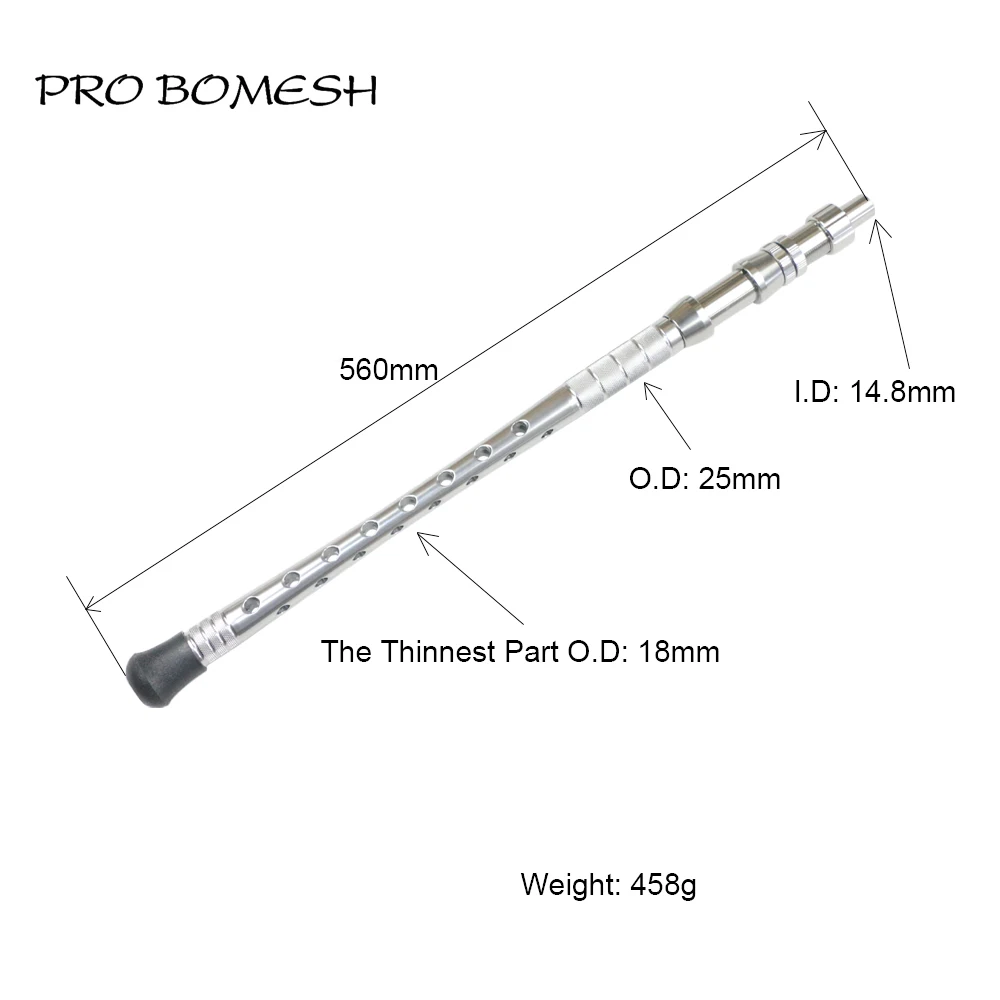 Pro Bomesh 56cm Silver Heavy Duty Trolling Aluminum handle Gimbal Reel Seat Rod Building Component Repair boat rod DIY Accessory