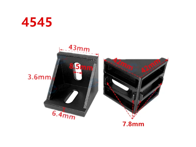 5pcs Black Angle Code Corner Bracket For Aluminum Profiles 2020 3030 4040 Rright-angle 90-degree Frame Fixing Parts Accessories view 5