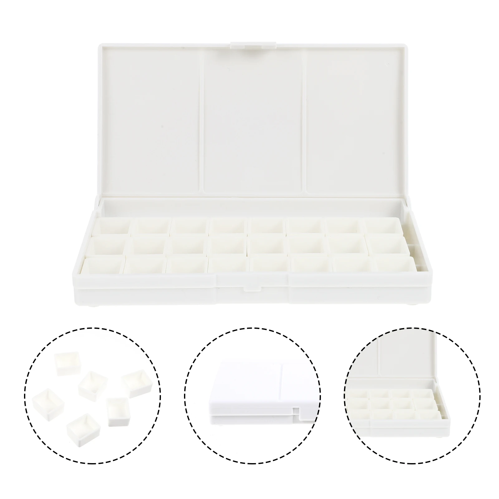 

Pigment Box Paint Tray Organizer Travel Watercolor Palette Pallet Art Empty Plastic