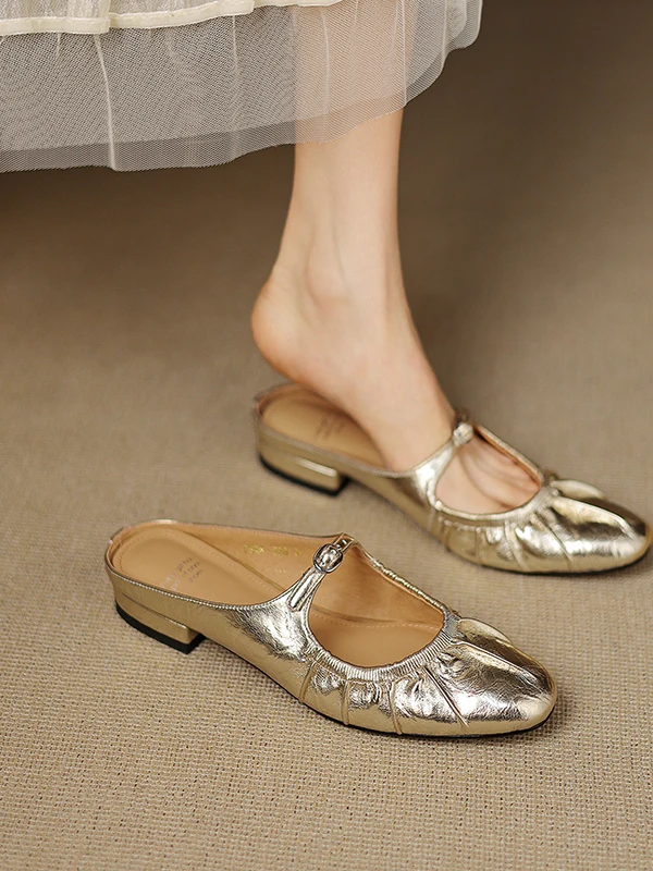 sandales-plates-en-cuir-argente-pour-femme-a-enfiler-bout-rond-respirantes-confortables-style-coreen-pour-l'exterieur-ete