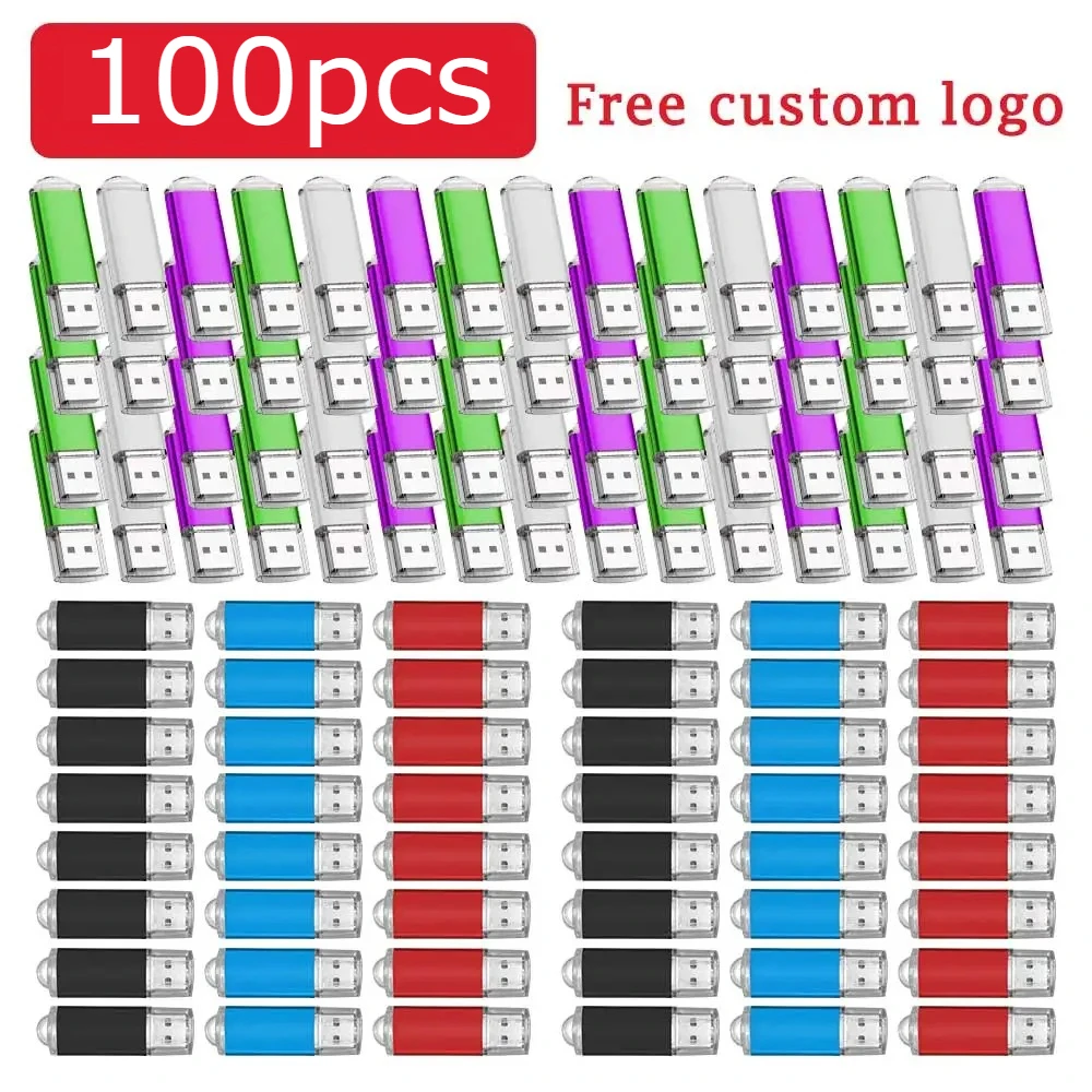 

100Pcs/lot USB 2.0 Flash Drive 1GB 2GB 4GB 8GB Pen Drive 16GB Pendrive 32GB USB Stick 64GB 128GB Memory Flash Disk