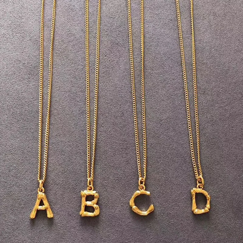 

Luxury 18K Gold Plated Letter Necklace for Women,Dainty Initial Pendant, Designer Fashion Jewelry Gift Brass Chain Men Necklace