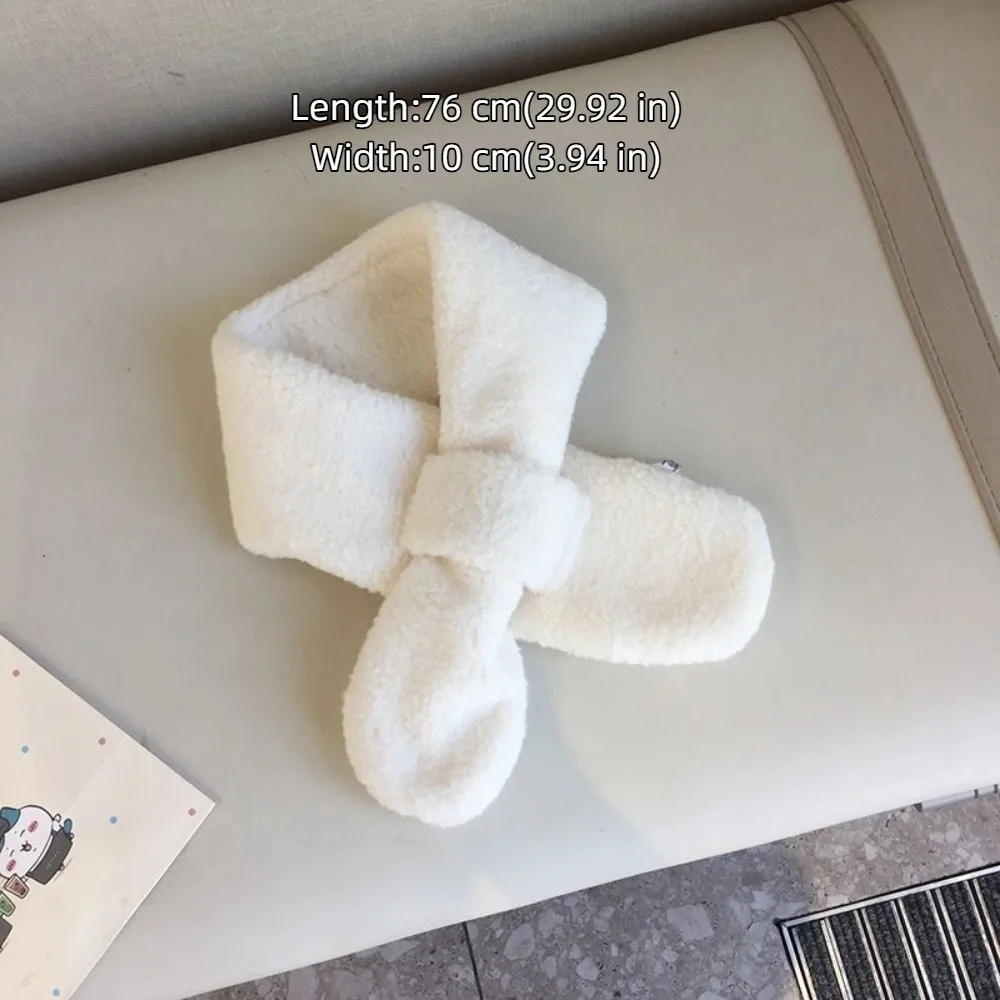 Bufanda de invierno cálida a la moda para niños, bufanda de lana de cordero suave de felpa, chal grueso bonito para niños y niñas