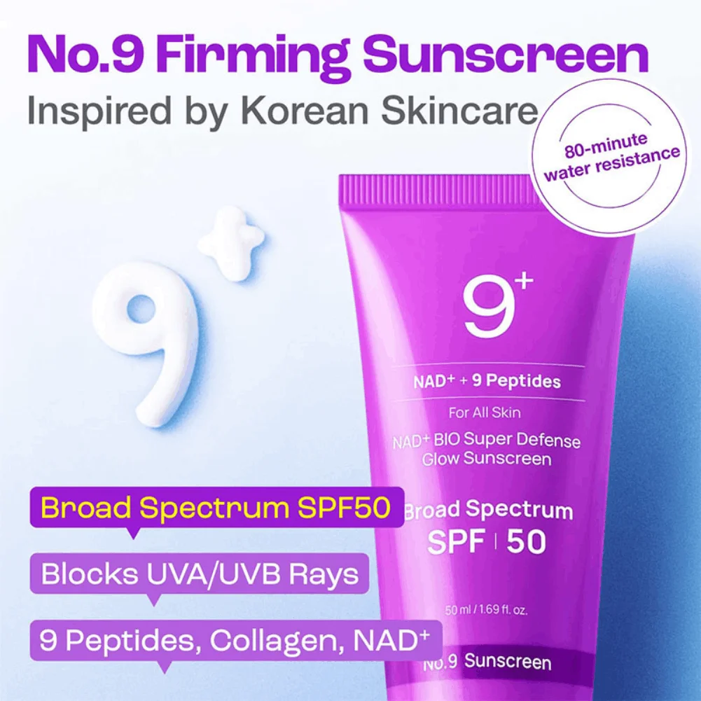 Numbuzin 9+ Nad+ Peptide Sunscreen Spf50+ Pa++++ Hydrating Anti-Aging Non-greasy Makeup Primer Sun Essence Korean Sunscreen