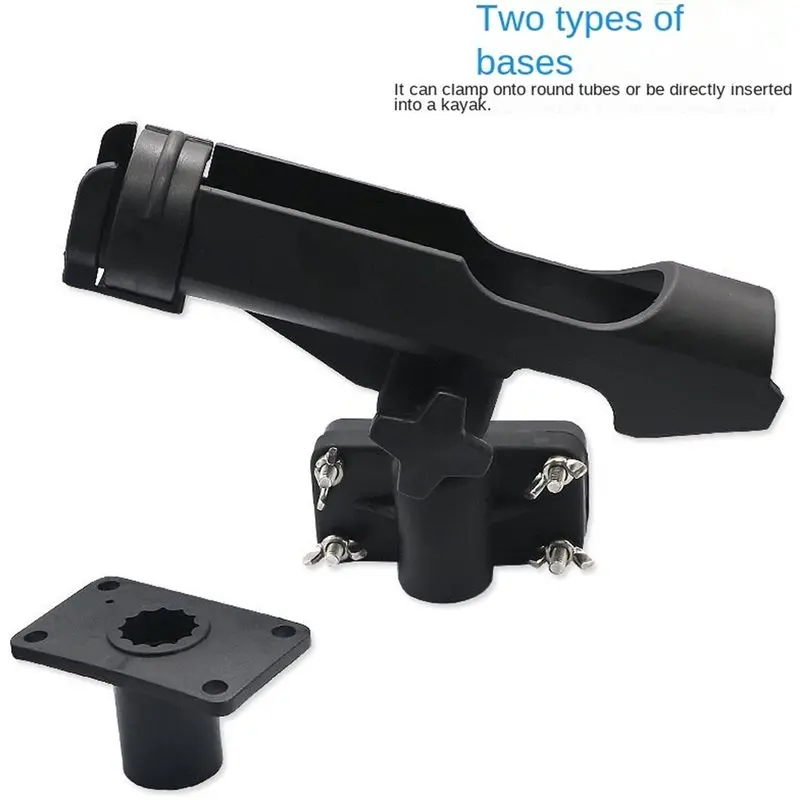 RTENTE-Universal Fit Fishing Rod Holder Kit For Canoe, Boat- Allows 360° Rotation Adjustable Powerlock Design Draft
