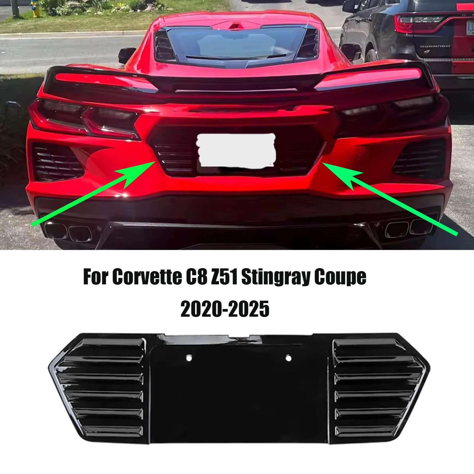 Rear License Plate Holder Panel Cover Exterior Accessories For Corvette C8 Z51 Stingray Coupe HTC 3LT 2020-2025 ABS Body Kits