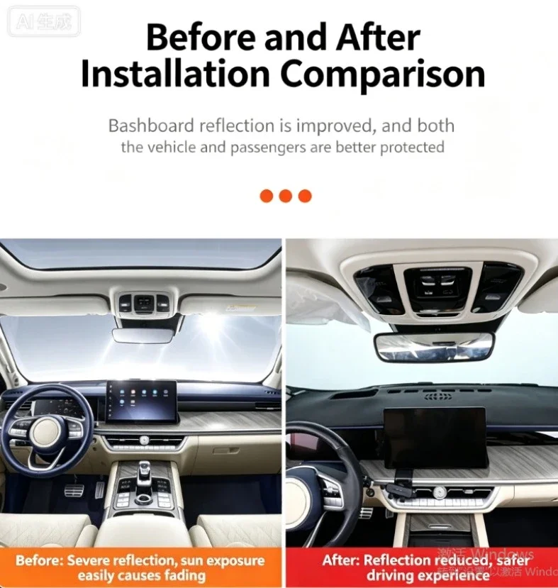 For GWM Tank 500 Hi4-T/Hi4-Z 2026 Car Dashboard light-proof pad - sun protection heat insulation reflective protection pad