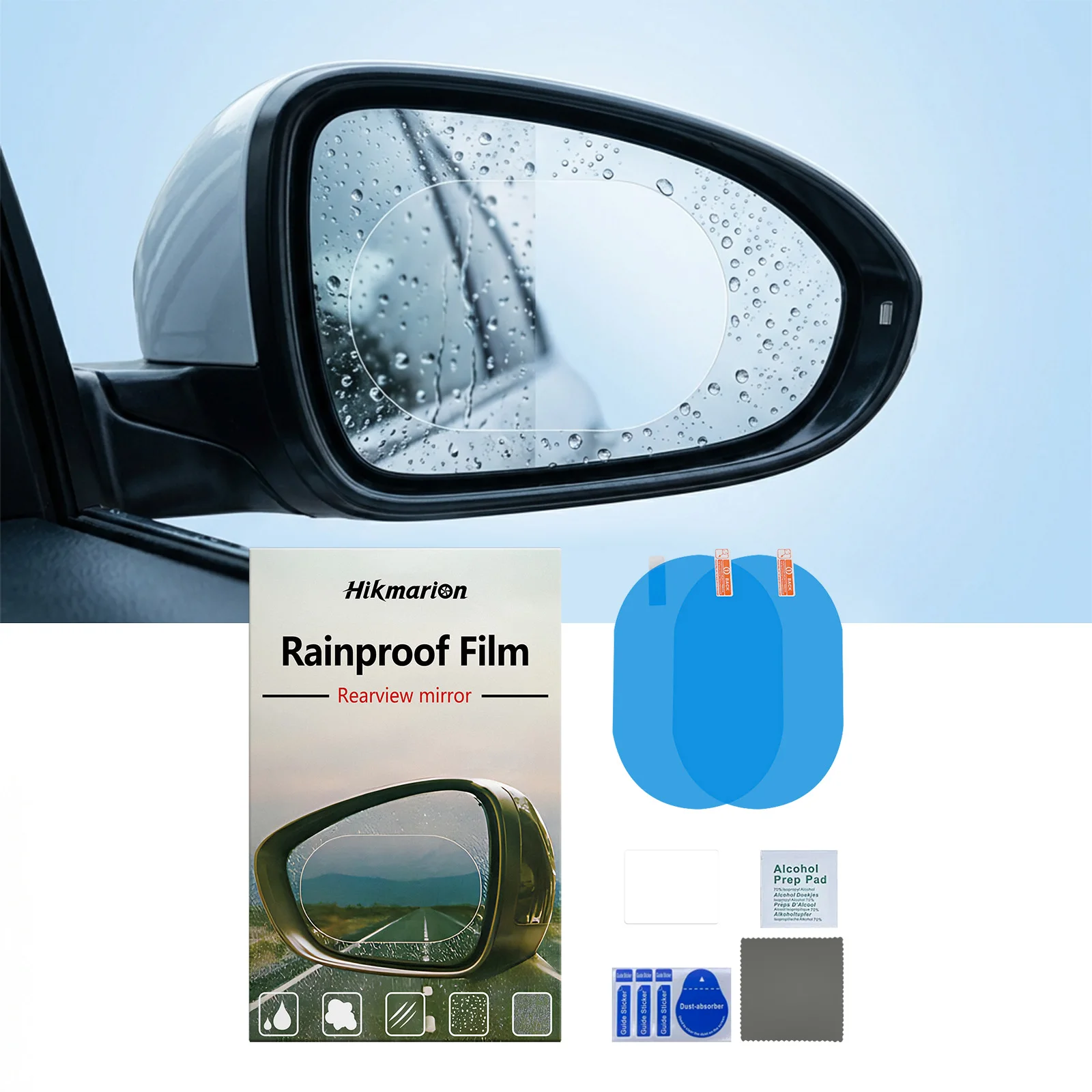 Car Mirror Rainproof Film Water Repellent Anti Rain Sticker Rear View Mirror Protector HD Clear Vision Driving Safety Auto tool