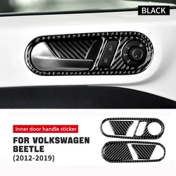 Real Carbon Fiber Sticker For Volkswagen Beetle 2012 2013 2014 2015 2016 2017 2018 2019 Car Door Handle Interior Accessories