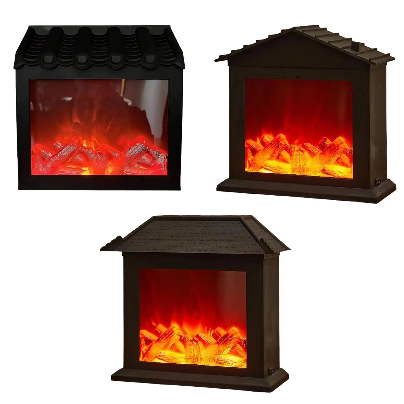 Fireplace Lantern Decorative with LED Effect Christmas Decoration Patio Parties