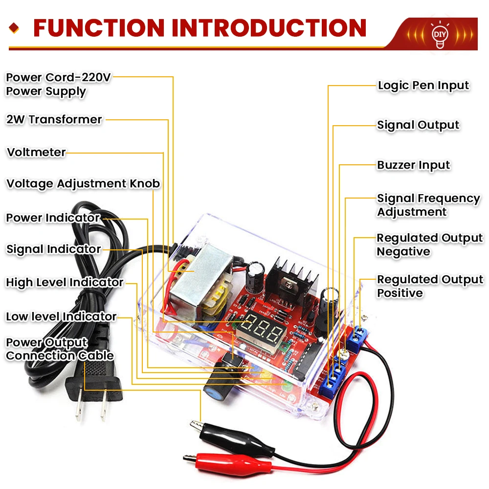 Zestaw do samodzielnego montażu płytki drukowanej zestawy elektroniczne LM317 regulowane napięcie regulowane 110V 220V do 1.25V-12.5V moduł zasilacza obniżającego napięcie — zdjęcie 3
