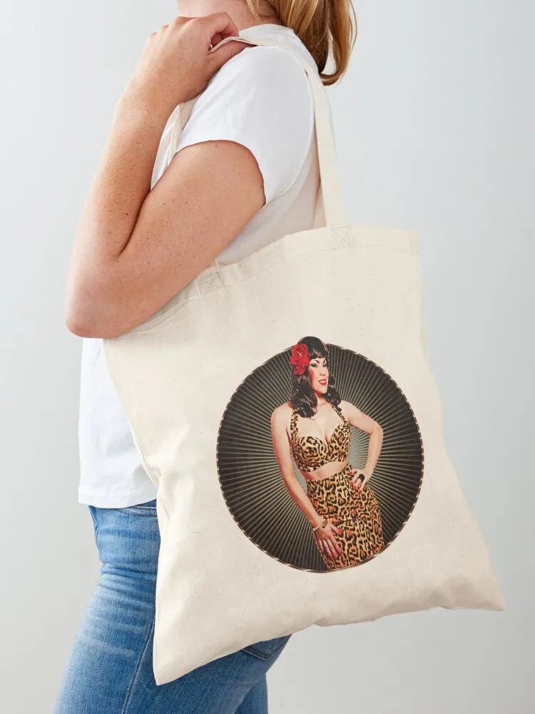 

Pinup Xarah - Cheeky Cheetah Chick - 50s Tote Bag female bag woman shopping bag personalized tote Large bags for women