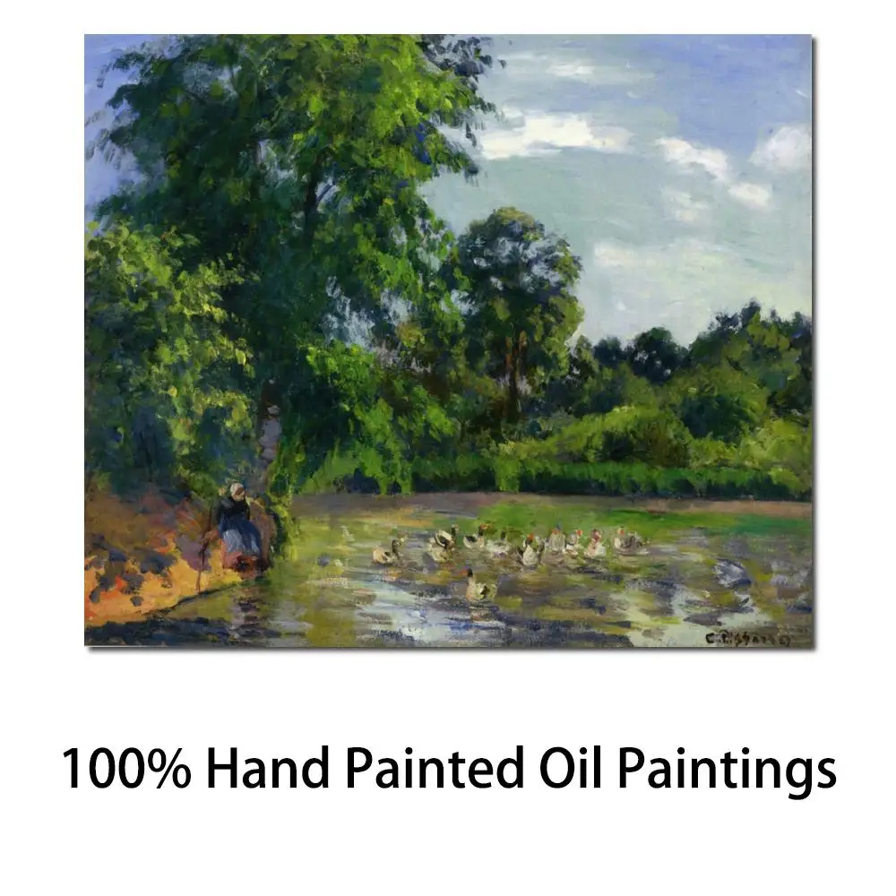 

Famous Arts Reproduction Ducks on The Pond at Montfoucault Camille Pissarro Oil Paintings High Quality Hand-Painted