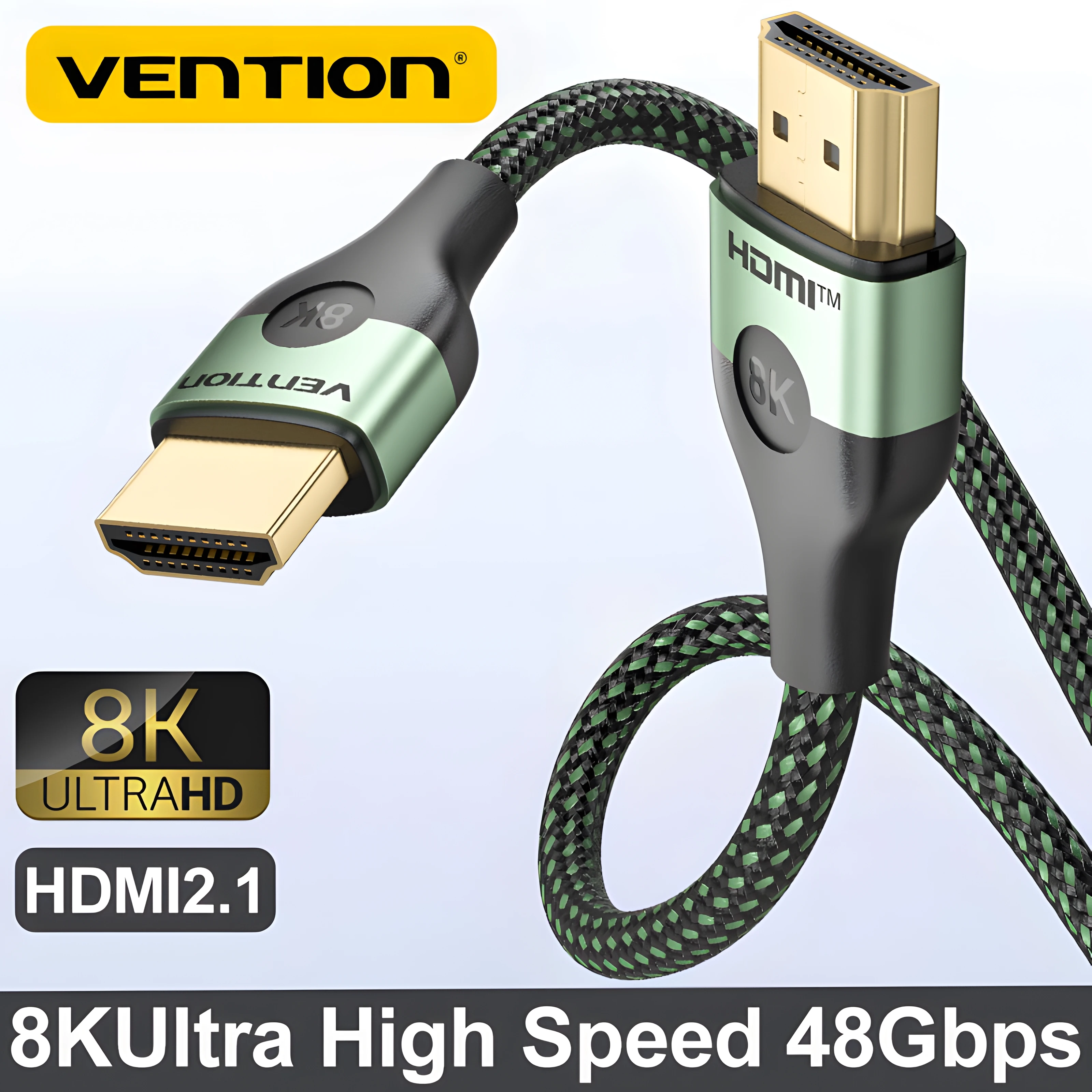 

Vention 8K 60Hz HDMI 2.1 Cable 48Gbps High Speed Certified HDMI-Compatible Adapter Cable for PS4 Switch PC Laptop Xiaomi HD TV