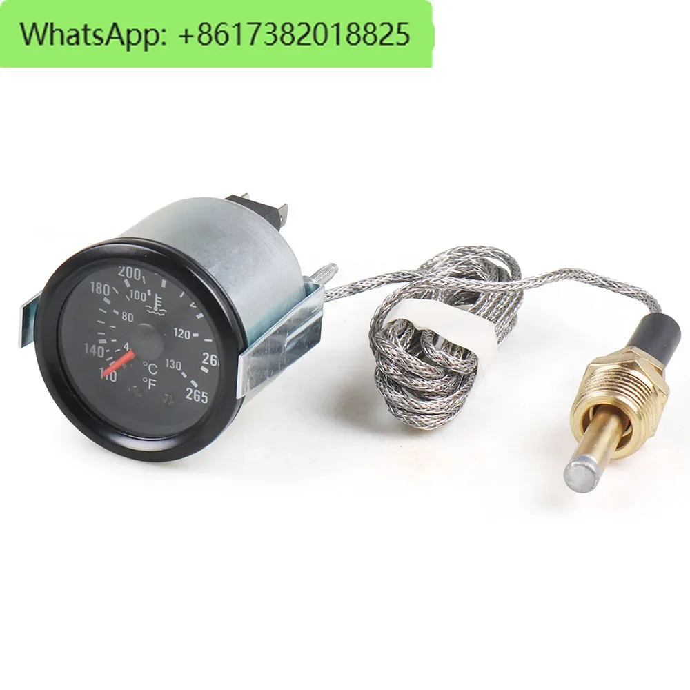 2-inch 52mm pointer mechanical water temperature gauge with sensor 130 ℃/265 ℉ dual scale engineering vehicle instrument