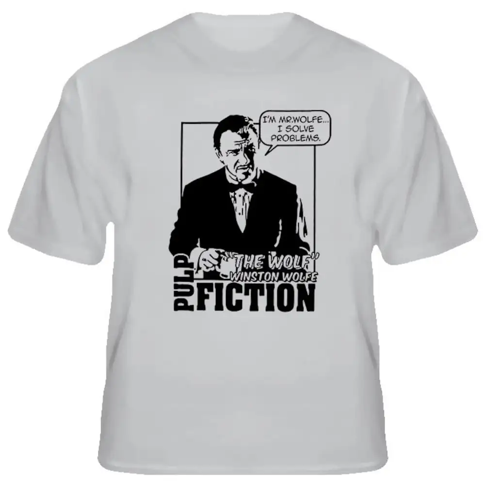 Pulp Fiction Movie Winston Wolfe Mr Wolf Funny T Shirt