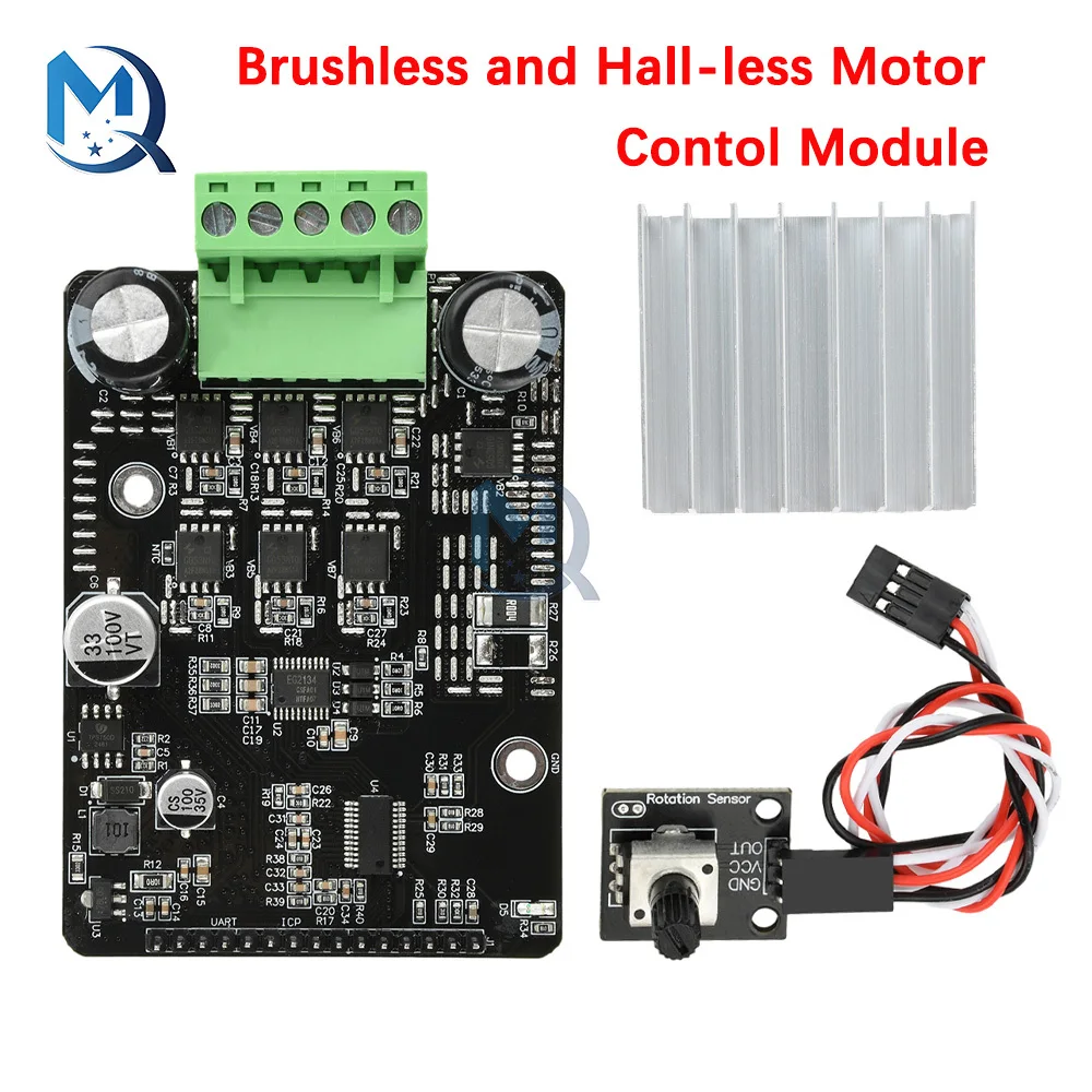 BLDC تيار مستمر 6-80 فولت ثلاث مراحل تيار مستمر فرش قاعة وحدة تحكم المحرك 1600 واط 50A PWM تحكم موتور سائق bBoard موتور منظم