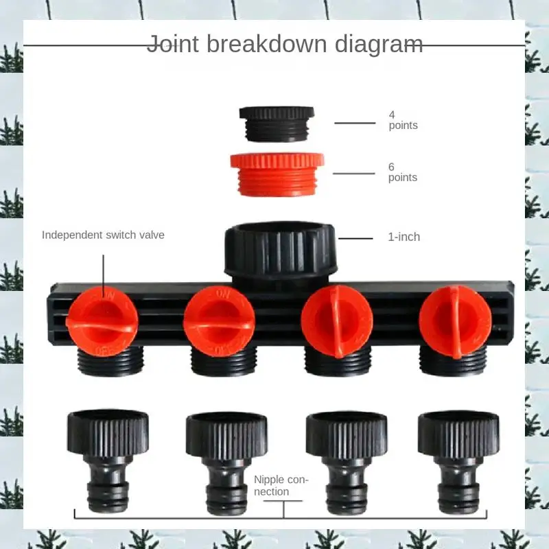 

4 Way Hose Splitters For Automatic Watering Water Pipe Linker Timer Faucet Divider