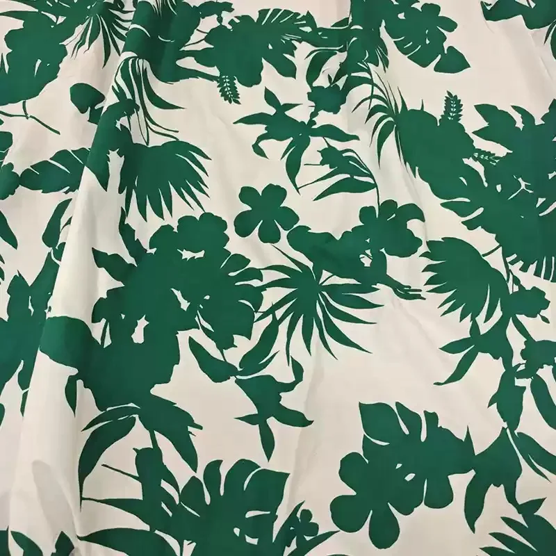 

Поплиновая хлопчатобумажная ткань с зеленым цветочным узором для женского весеннего и лета, платье/блузка, ткань «сделай сам», швейный материал