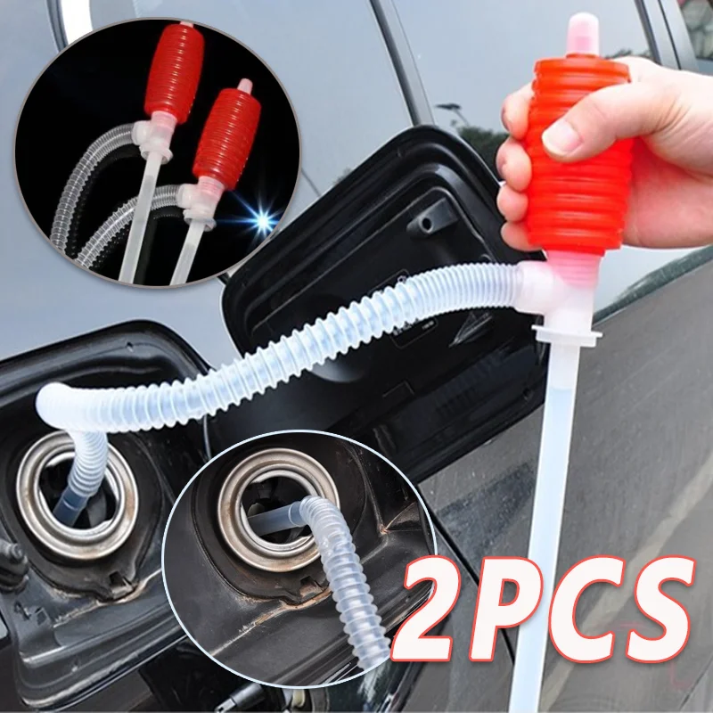 

2Pcs Manual Siphon Suction Water Chemical Liquid Pump Truck Fuel Oil Gasoline Diesel Transfer Sucker Hand Fuel Transfer Pump