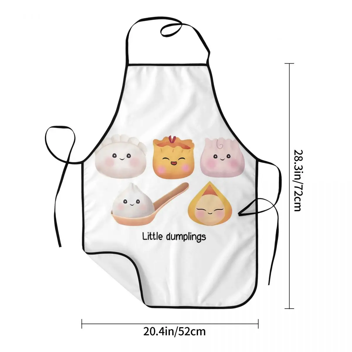 5 Little Dumplings In 2 Rows Apron Chef Cooking Cuisine Tablier Sleeveless Bib Kitchen Cleaning Pinafore for Women Men Gardening