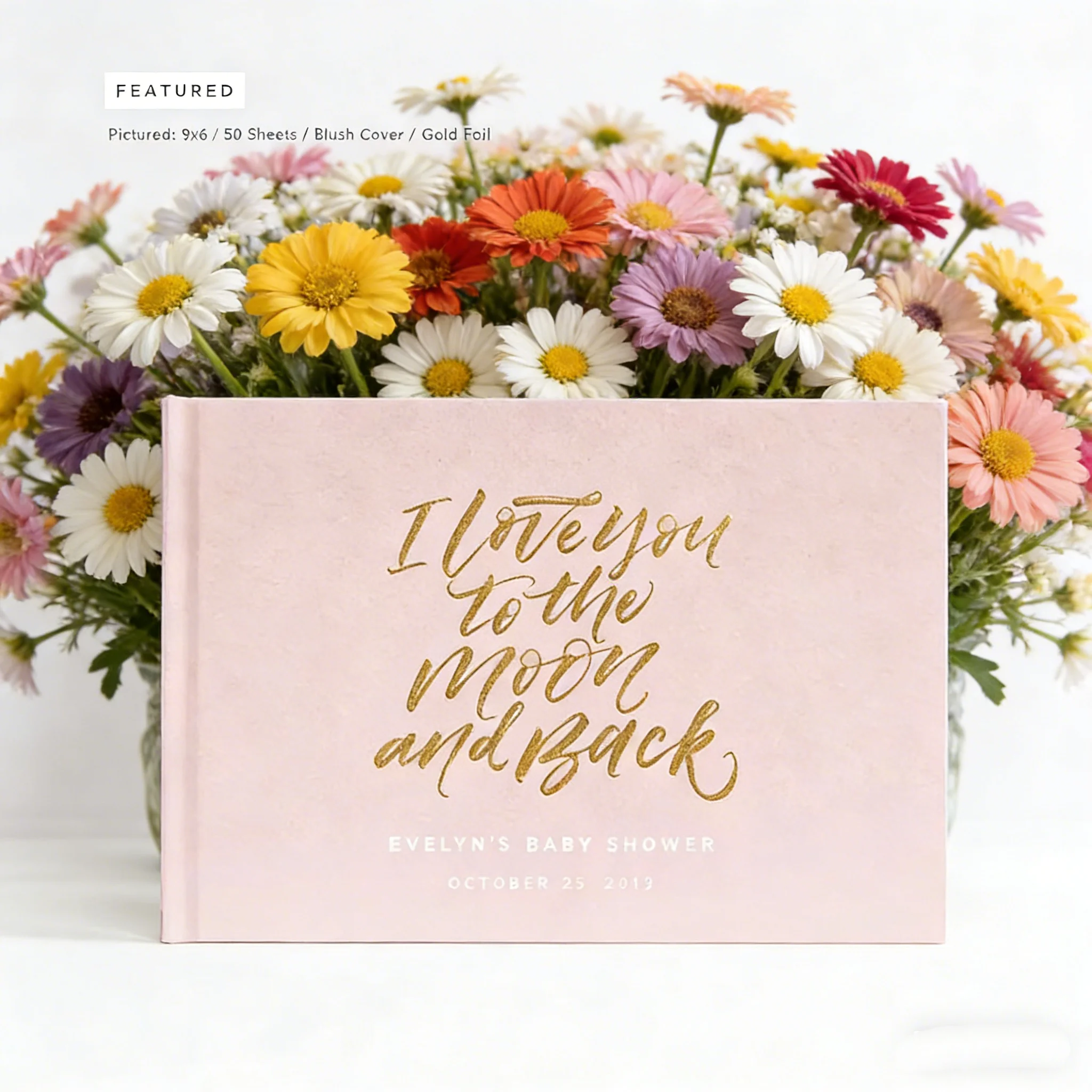 

Be Our Guest Wedding Guest Book, Navy & Rose Gold Elegant Signature Album with Color Options A006