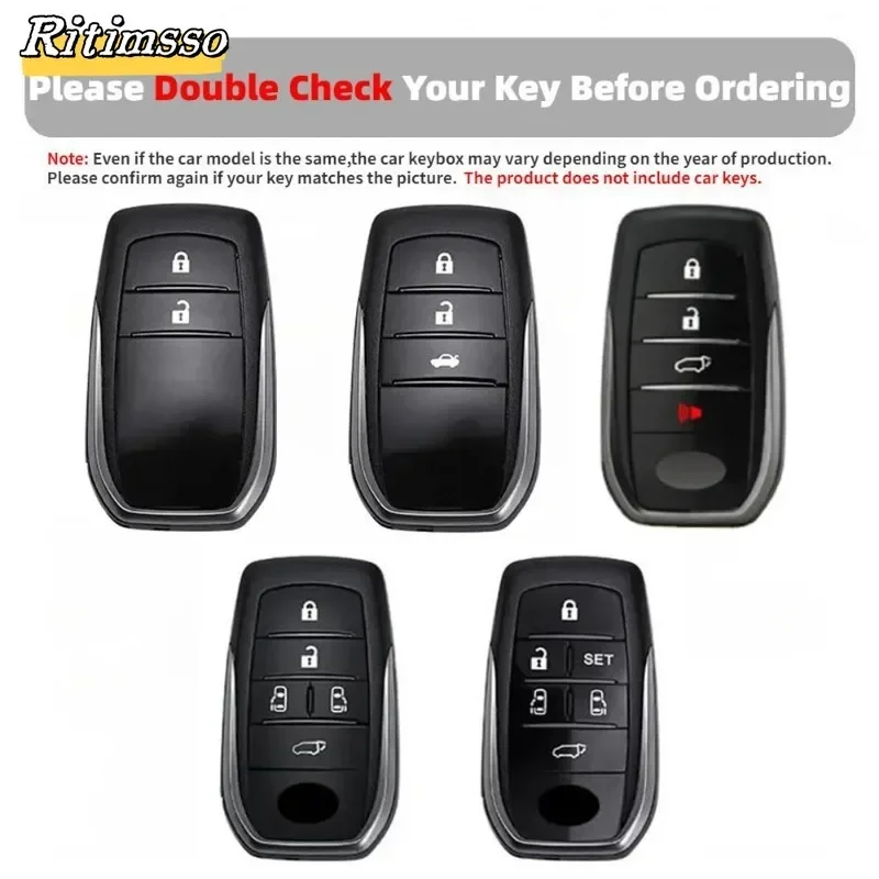 Car Key Case Cover for Toyota RAV4 Crown Hilux Fortuner Camry Land Cruiser Prado Alphard Vellfire 30 AH30 Car Accessories