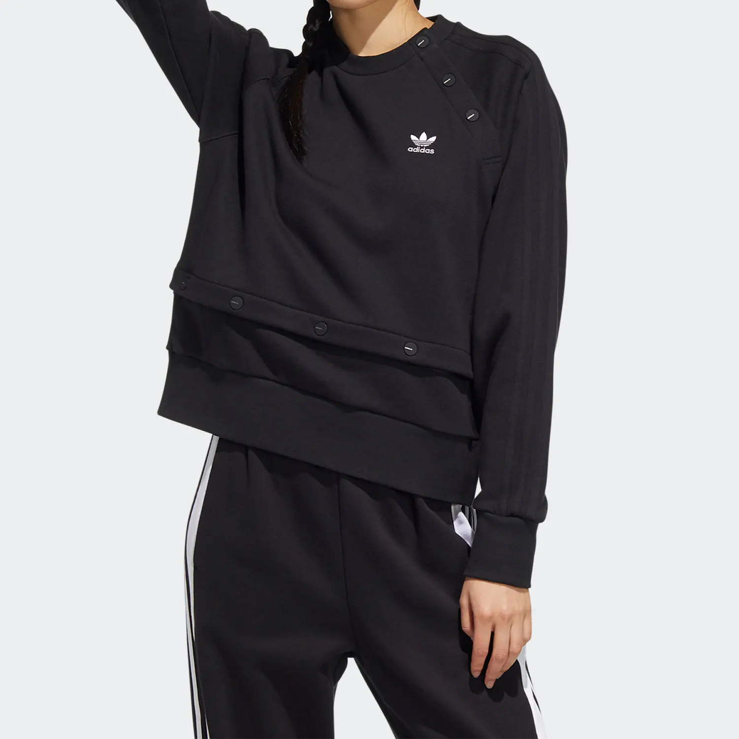 Adidas genuine Three Stripes Casual Women's Round Neck Sweatshirt HH9457