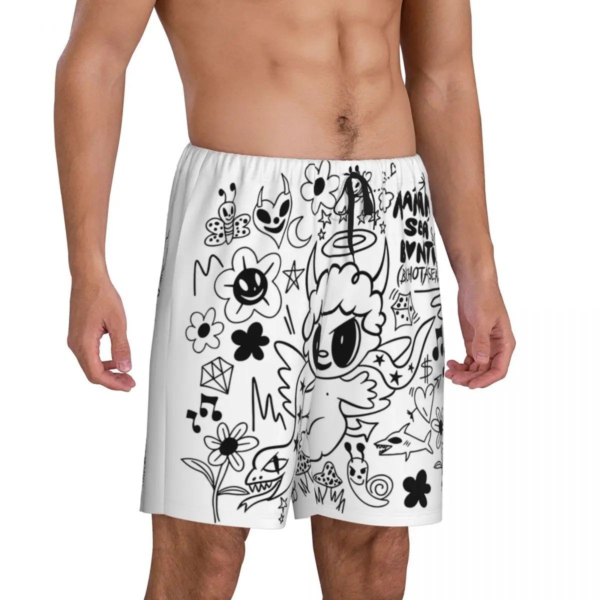 Custom Print Men's Karol G Bichota Pajama Shorts Colombian Singer Sleep Pjs Sleepwear Bottoms with Pockets