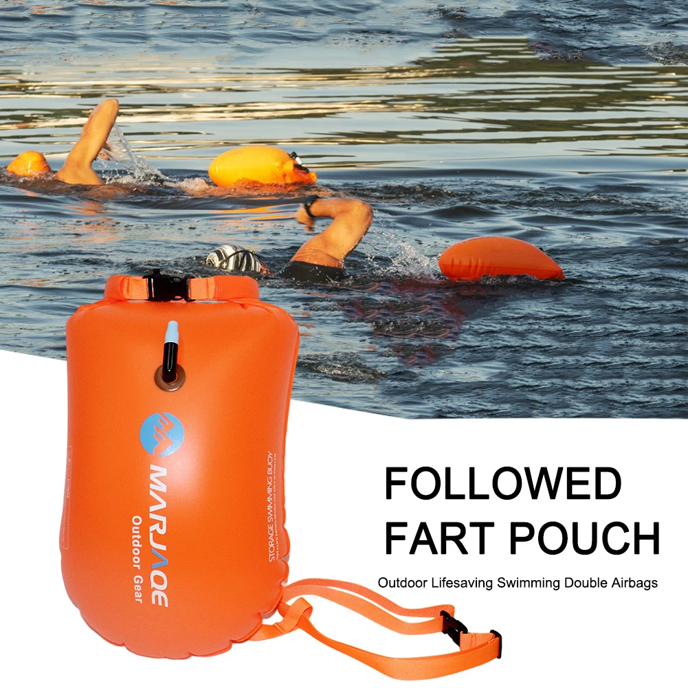 Life Buoy Storage Bag 20L PVC Inflatable Safety Swimming Buoy with Belt 12KG Buoyancy Lightweight for Water Sports