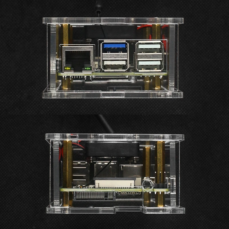 Новый оранжевый Pi 3B акриловый зеркальный прозрачный корпус Активный Пассивный охлаждающий корпус дополнительный охлаждающий вентилятор Радиатор